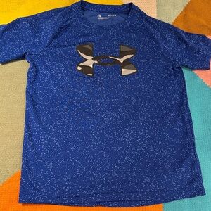 5 for $25 Under Armour Kids Blue Speckled Athletic T-Shirt tech tee size large